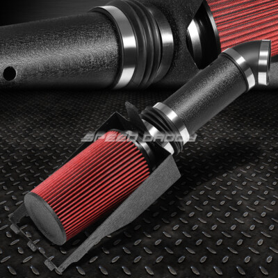 ДЛЯ 99-03 F250/F350/EXCURSION 7,3 АЛЮМИНИЕВЫЙ ВОЗДУХОЗАБОРНИК С ОТДЕЛКОЙ МОРЩИНАМИ + ТЕПЛОЗАЩИТНЫЙ ЭКРАН