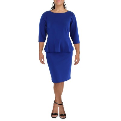 Женское платье-футляр миди с баской и рукавом 3/4 от Calvin Klein Plus BHFO 3769