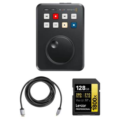 HD-рекордер и проигрыватель Blackmagic Design HyperDeck Shuttle с SD-картой и HDMI-кабелем