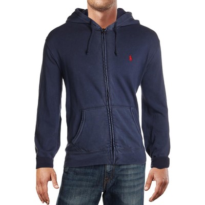 Polo Ralph Lauren Mens Spa Махровая темно-синяя хлопковая толстовка с капюшоном на молнии XL BHFO 7918