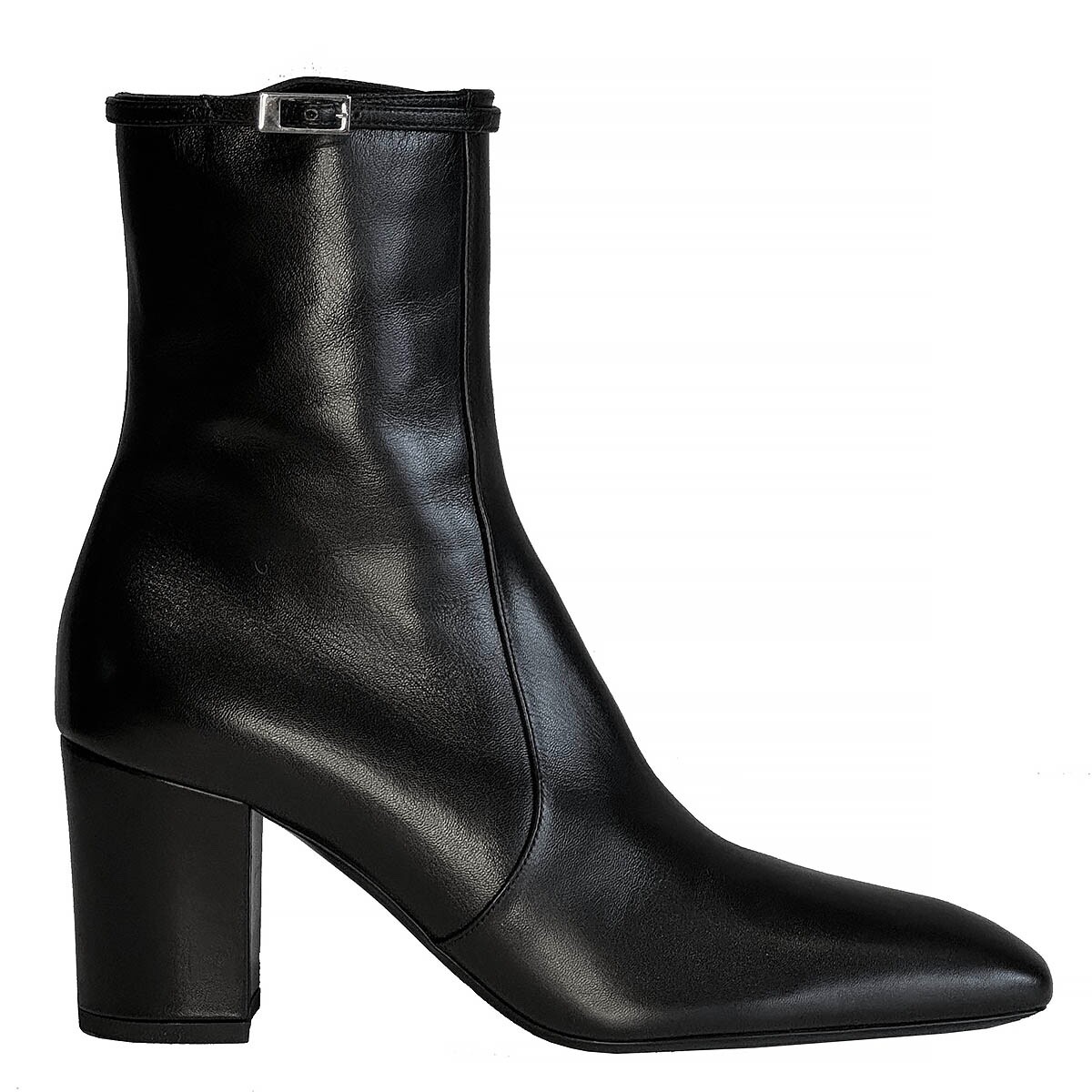 Saint Laurent BETTY 70 レザーアングルブーツ 69211 auth SAINT LAURENT black leather BETTY 70 Ankle Boots