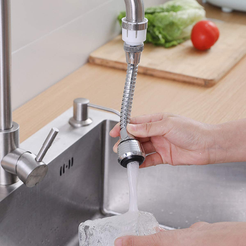 Alfyng 3 Pack Faucet Extension Tubes - Kitchen Faucet Extender, Flexible 360 Deg