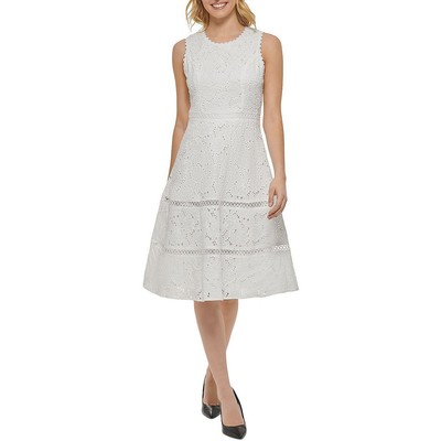 Женское платье-сорочка с фестончатым вырезом цвета слоновой кости от Карла Лагерфельда в Париже 14 BHFO 0601