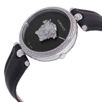 Pre-owned Versace Palazzo Empire Quartz Black Dial Ladies Watch Vecq01020