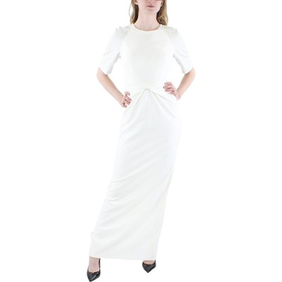 Calvin Klein Женское вечернее платье с вязаным узлом спереди цвета слоновой кости 2 BHFO 2380