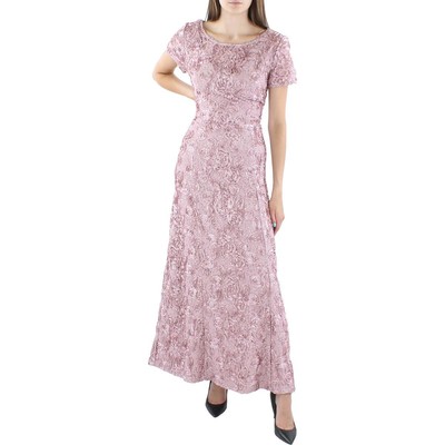 Женское розовое кружевное вечернее платье с вышивкой Alex Evenings 14 BHFO 4730