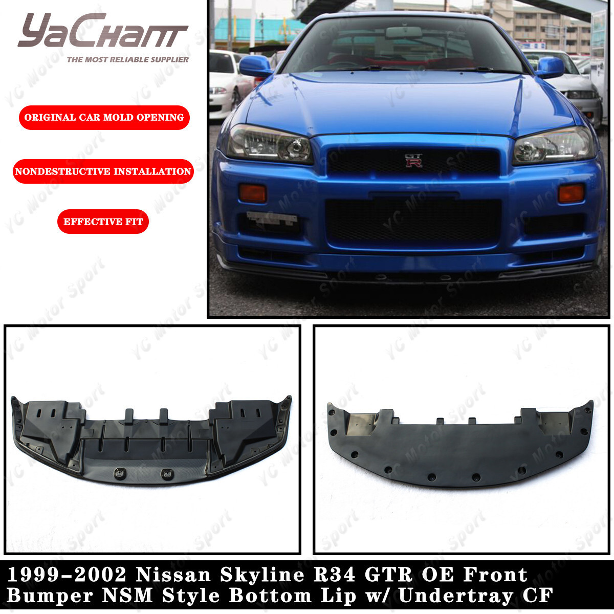 パーツ Gtr r34 CF 1999-2002 Nissan Skyline R34 GTR Front Bumper NSM Bottom
