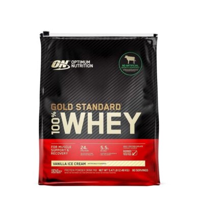 Optimum Nutrition Gold Standard 100% Whey Protein Vanilla Ice Cream, 80 Servings