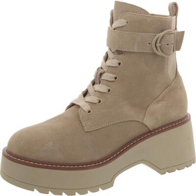 Blondo Womens Goner Suede Round Toe Ankle Wedge Boots Shoes BHFO 8849