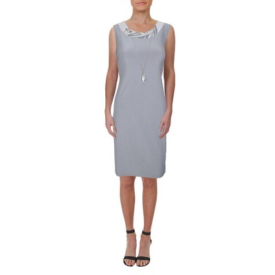 

R-M Richards Женское серое трикотажное платье для коктейлей и вечеринок Petites  BHFO 7110, Grey