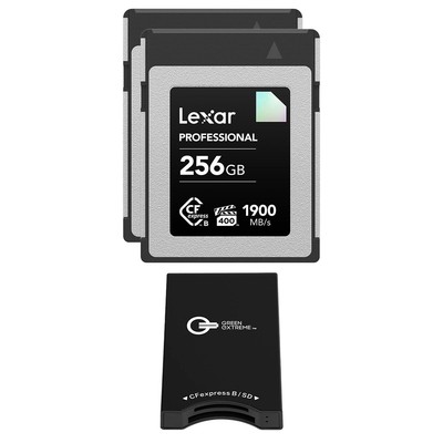 Карта памяти Lexar Diamond Pro 256 ГБ CFexpress Type-B, 2 комплекта, с устройством для чтения карт памяти