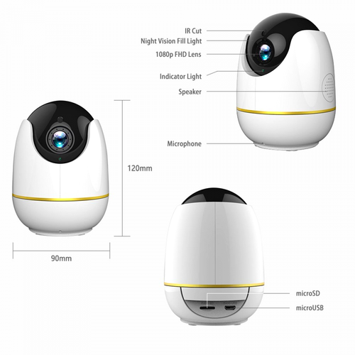 Home Security Camera,Works with Alexa Echo show 360 degree View,Netvue 720P HD
