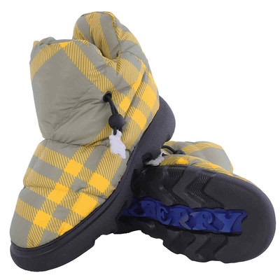 Pre-owned Burberry Check Drawstring Pillow Padded Snow Boots In Check Description