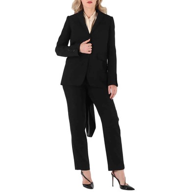 Pre-owned Burberry Exaggerated Panel Detail Wool Tailored Jacket In Black