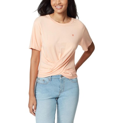 Anne Klein Sport Womens Lauryn Twist Front Crewneck T-Shirt Athletic BHFO 0557