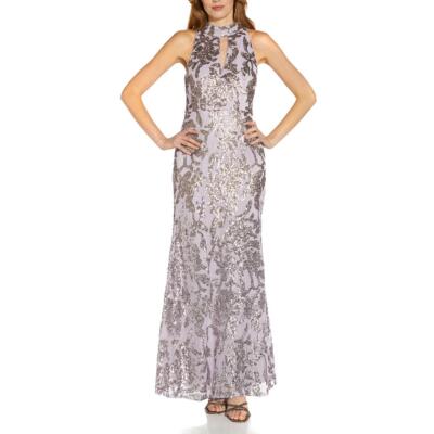 

Женское фиолетовое вечернее платье с вырезом Adrianna Papell Petites  BHFO 0325, Lavender haze