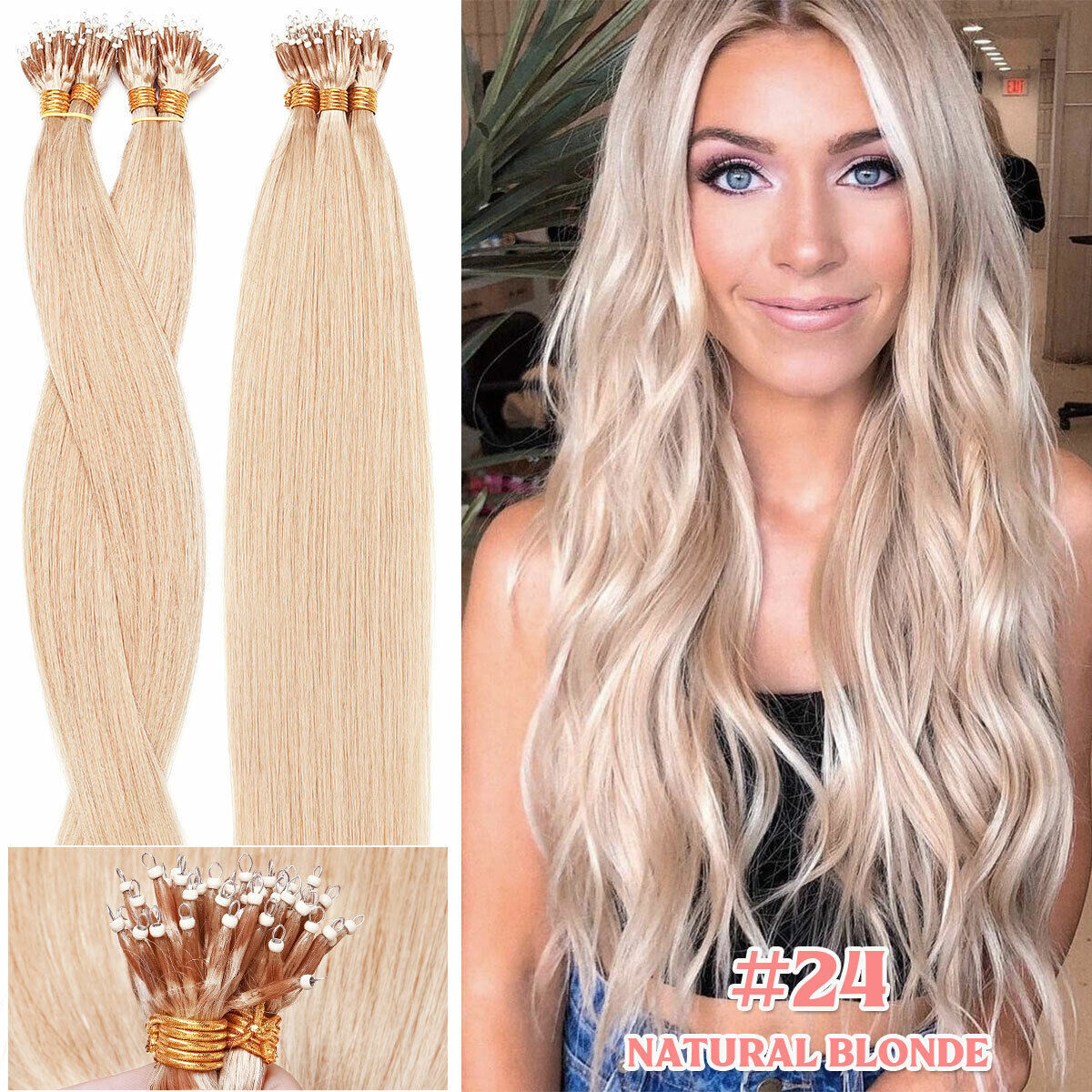 200S 200G Thick 100 Remy Human Hair Extensions Nano Ring Micro Loop