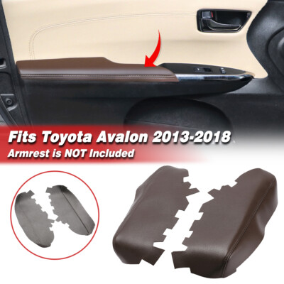 2Pcs Fits 2013-2018 Toyota Avalon Front Door Panels Armrest Cover Leather Brown