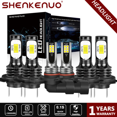 For Chrysler Crossfire 2004 - 2007 2008 Combo 6x LED Headlight + Fog Light Bulbs