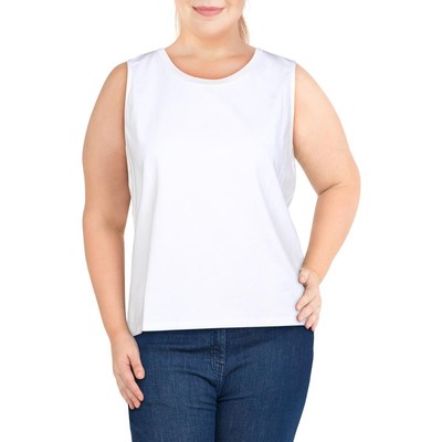Женская белая рубашка без рукавов с круглым вырезом без рукавов Alfani, базовая майка-топ XXL BHFO 1101