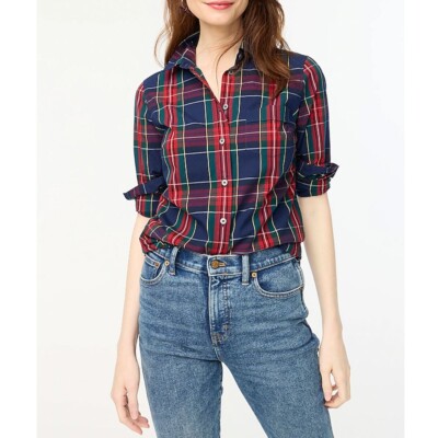 J Crew NWT $79.50 Lightweight Cotton Stretch Shirt in Signature Fit | Sz L