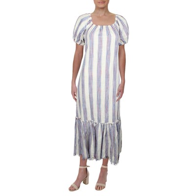 

Женское дневное платье миди в полоску цвета слоновой кости Tory Burch  BHFO 1379, Jamaica stripe