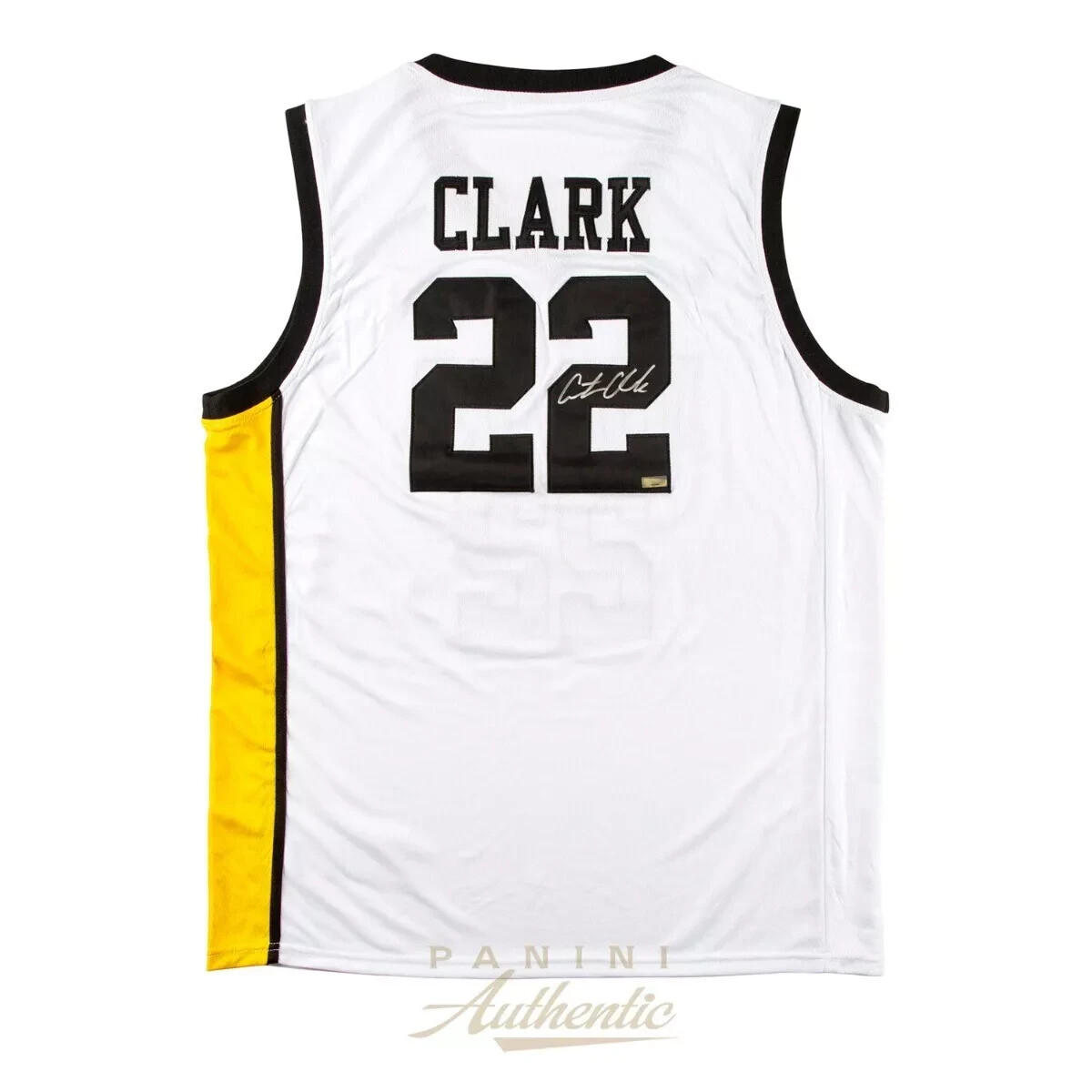 Caitlin Clark Autographed Iowa Hawkeyes White Yellow 2024