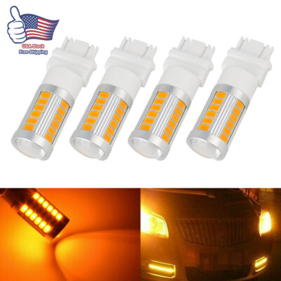 4Pcs 3157 3457 3057 33SMD Turn Signal Backup Reverse Tail Brake LED Light Bulbs