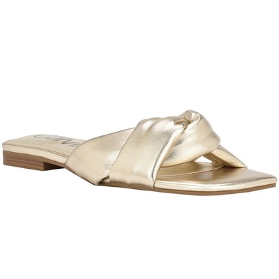 Женские босоножки Calvin Klein Marita Gold Slide, размер 6, средний (B,M), BHFO 3616