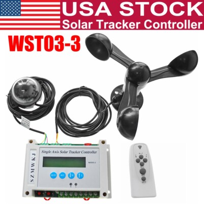 Solar Tracker Controller + Wind Sensor for Single Axis Automatic Sun Tracking DO