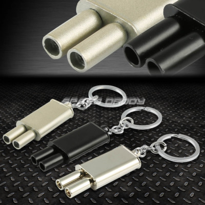 RACE ОВАЛЬНЫЙ ГЛУШИТЕЛЬ ДВОЙНОЙ НАКОНЕЧНИК ВЫХЛОПНОЙ МЕТАЛЛИЧЕСКИЙ БРЕЛОК ДЛЯ БРЕЛКА