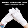 12Pairs White Cotton Gloves for Eczema and Dry Hands - Breathable Work Glove Liners - Moisturizing SPA Soft Jewelry Inspection Gloves - Stretchy Fit Cloth Gloves for Most Women