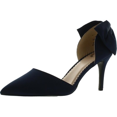 

Женские темно-синие атласные туфли-лодочки Journee Collection 8,5 Medium (B,M) BHFO 2921, Navy, BHFO