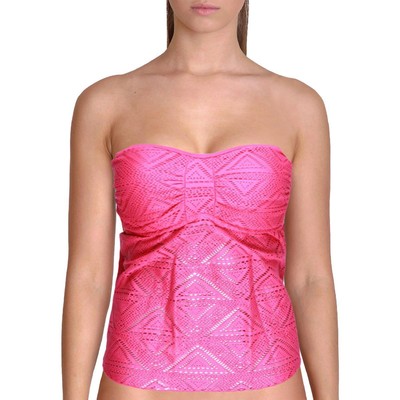 

Розовый женский купальный топ без бретелек Jessica Simpson, размер  BHFO 3440, Passion