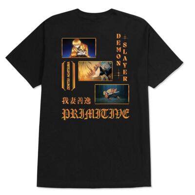 

Футболка Primitive x Demon Slayer Thunder с короткими рукавами (черная), Черный
