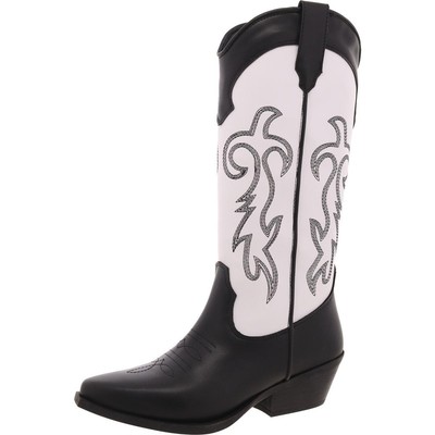 Steve Madden Womens Windie B/W Cowboy, Western Boots 8 Medium (B,M) BHFO 4434