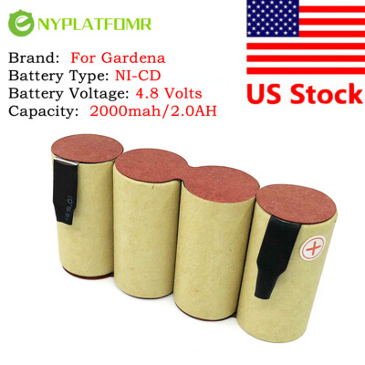 SOLDERING REQUIRED For Gardena 4.8V 2000mAh Accu75 Accu 75 SC NICD battery pack