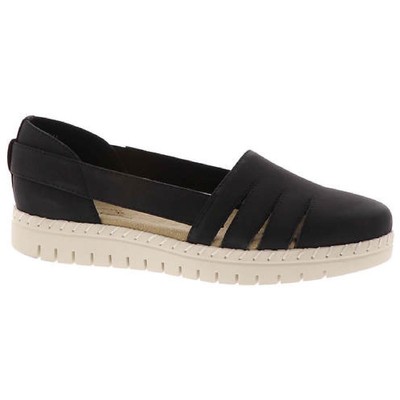 

Женские черные кожаные туфли на плоской подошве Easy Street Bugsy 12, средние (B,M) BHFO 9749, Black/gore, Bugsy