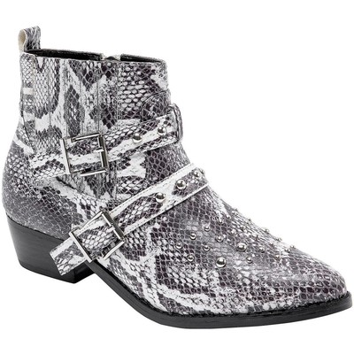 

JANE AND THE SHOE Женские ботильоны Cindy со змеиным принтом и заклепками BHFO 3038, White/black, Cindy