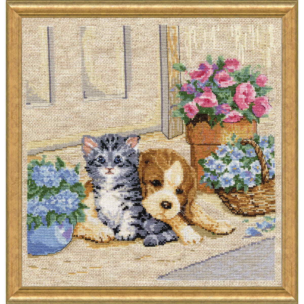 Luca-S Kreuzstich Set „Santa – Express“ – Komplettset Mit Garn, Aida-Stoff, Nadel & Anleitung (42x28 Cm)