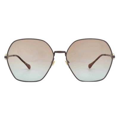 Pre-owned Gucci Brown Geometric Ladies Sunglasses Gg1335s 004 62 Gg1335s 004 62