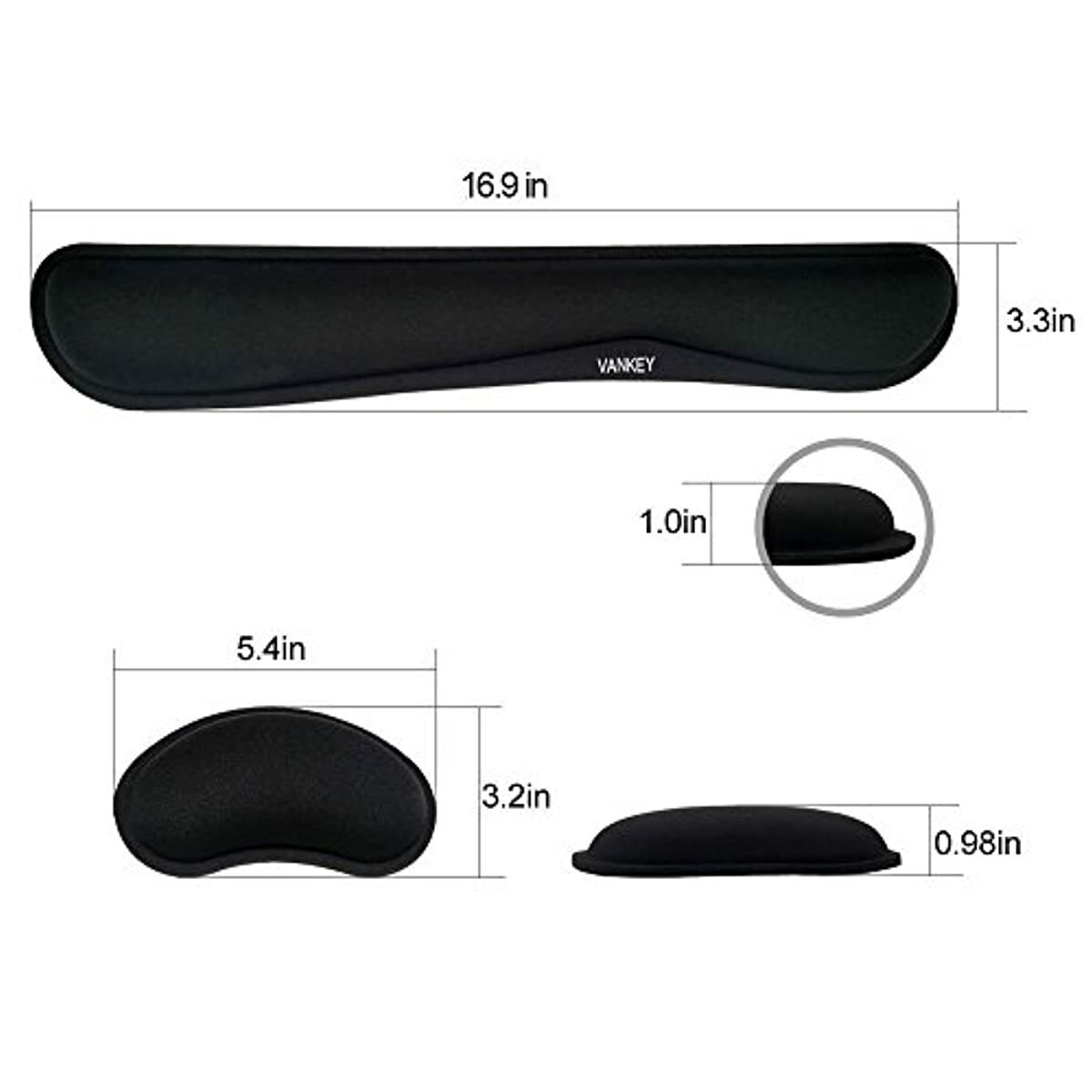 Vankey Keyboard Wrist Rest, Memory Foam Wrist Pad for Keyboard Mouse, Wrist Supp