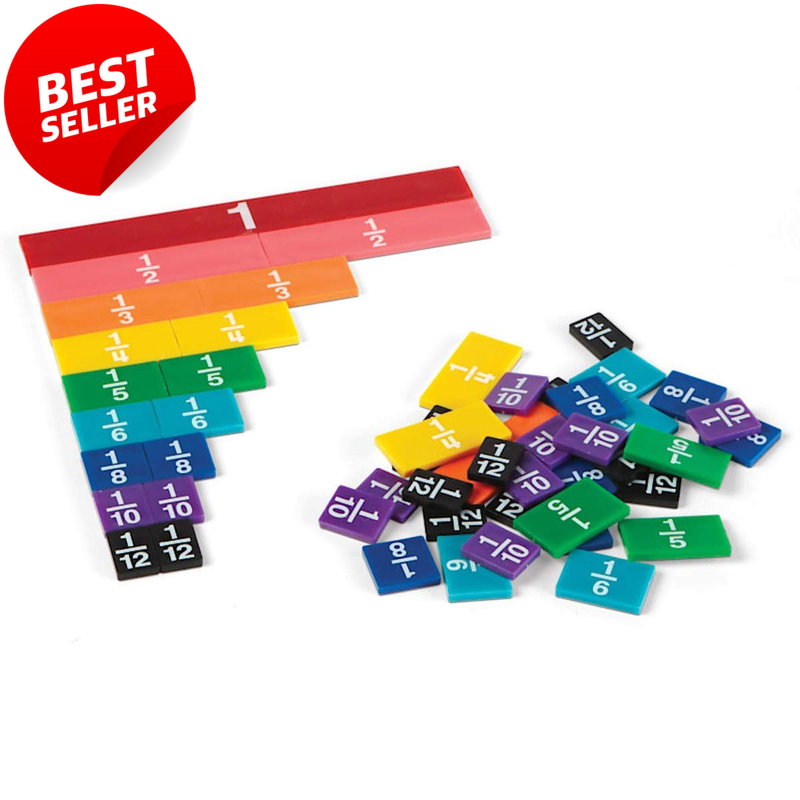 Rainbow Fraction Tiles 51pcs Montessori Math Manipulatives Set - US