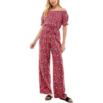 Женский красный комбинезон с открытыми плечами в цветочек Kingston Grey Juniors XXL BHFO 8628