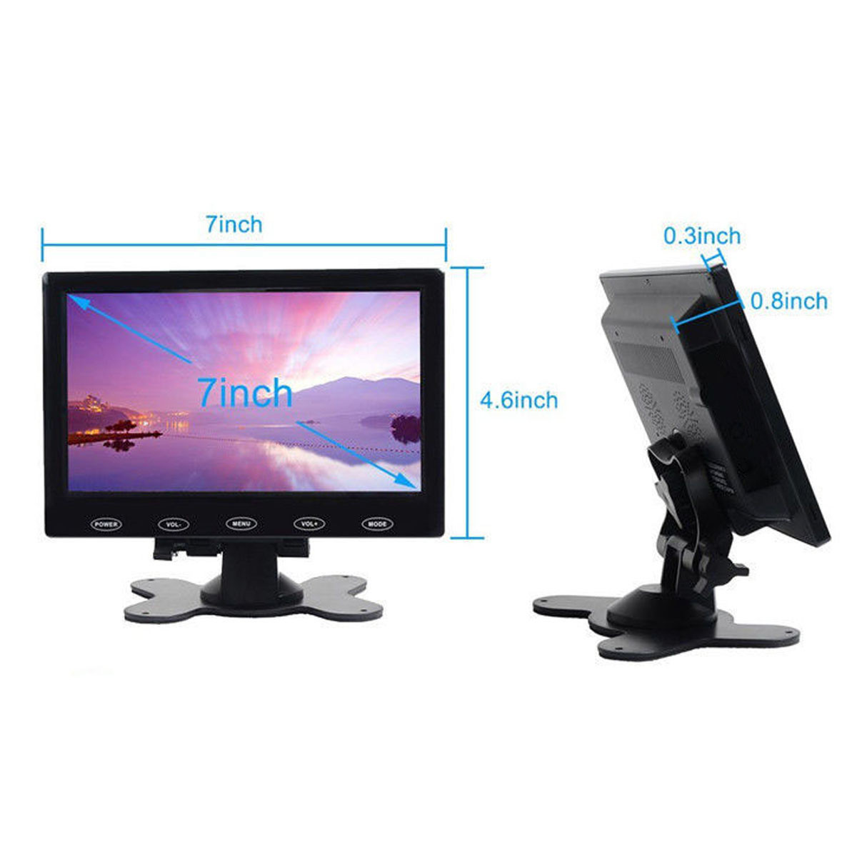9'' CCTV Monitor PC Screen AV RCA VGA 