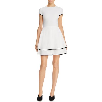 Женское облегающее платье цвета слоновой кости цвета морской волны с оборками и расклешенными рукавами XS BHFO 2140