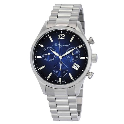 Мужские часы Mathey-Tissot Urban Chrono с хронографом и синим циферблатом H411CHABU