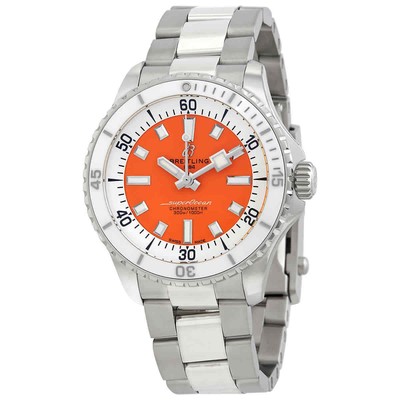 Pre-owned Breitling Superocean Automatic Chronometer Orange Dial Unisex Watch
