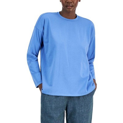 

Женская синяя свободная футболка с круглым вырезом Eileen Fisher Plus  BHFO 2974, Coast