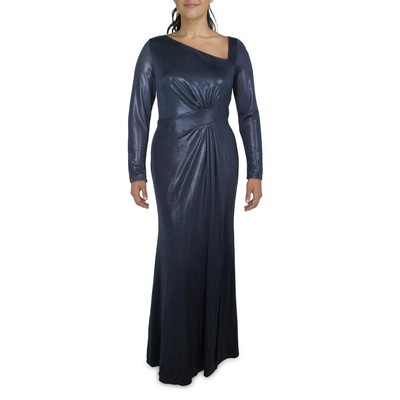 Длинное вечернее платье Lauren Ralph Lauren женское темно-синее с металлическим отливом 2 BHFO 4760